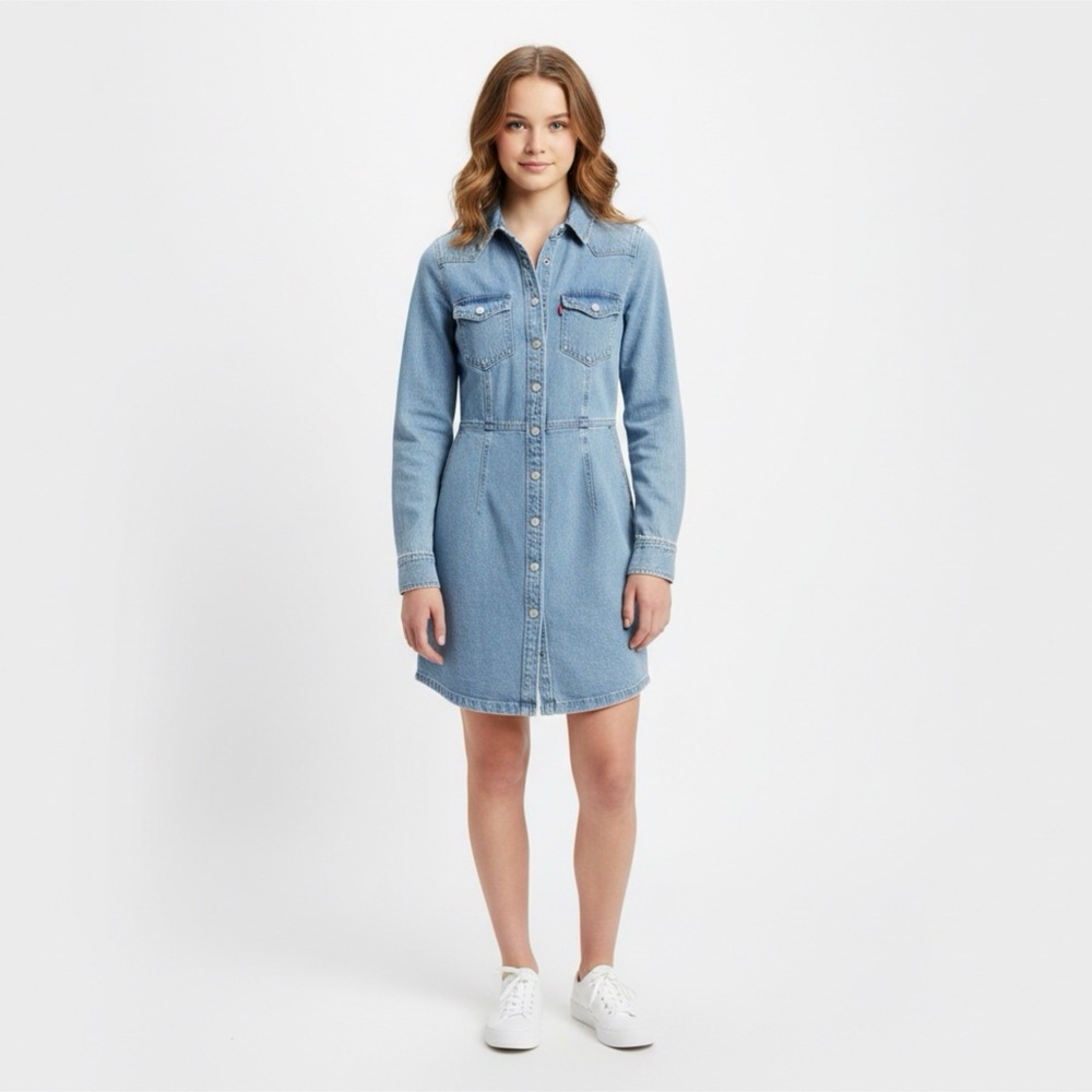 LEVI’S Denim Button-Up Dress
